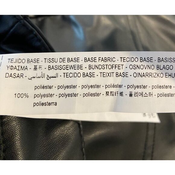 NWT Zara Faux Leather Wide Leg Pants Painter Pockets Black Size Small S New - Picture 6 of 6